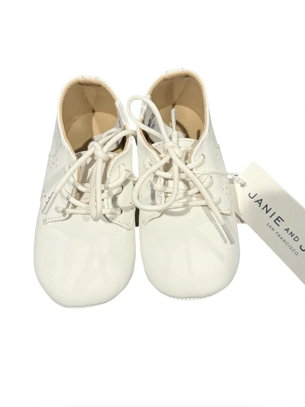 Janie and Jack Baby Faux Leather Lace-Up Shoes
